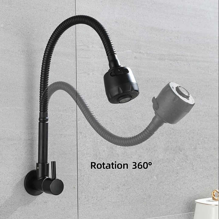 Robinet douchette cuisine évier encastrable noir mat avec flexible - Acier inoxydable 304. Confort d'utilisation grâce à sa douchette à deux modes : classique et multijet. Valve en céramique.