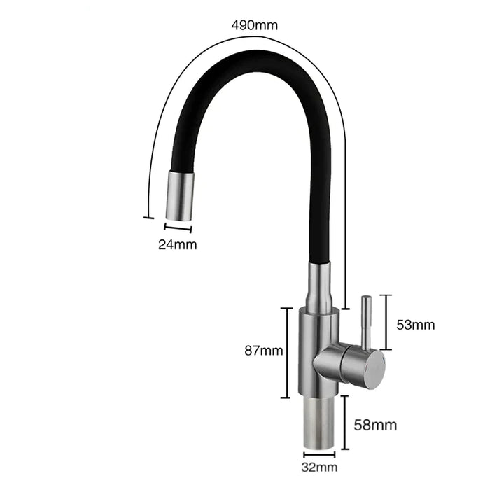 Un robinet évier cuisine flexible coloré mitigeur - Doré brossé avec valve en céramique robuste et flexible coloré. Parfait pour une cuisine moderne alliant style et praticité.