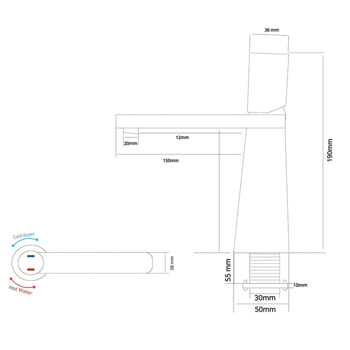 Un robinet lavabo minimaliste à design géométrique en laiton blanc laqué pour votre salle de bain. Contrôle facile du débit et de la température de l'eau avec une poignée arrondie. Idéal pour les lavabos et les lave-mains, mêlant formes arrondies et lignes épurées pour un effet visuel saisissant.