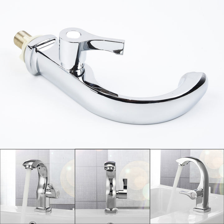 Robinet lave main eau froide - Argenté, en alliage de cuivre de haute qualité. Conception à barboteur pour économie d'eau. Poignée à levier unique pour faciliter le débit d'eau. Hauteur de 175 mm. Convient pour salle de bains, lavabo, toilettes.