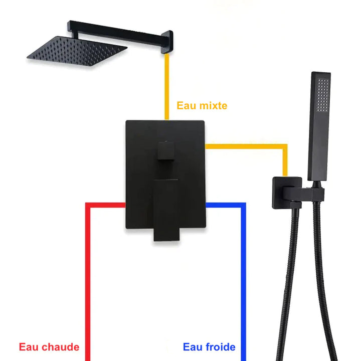 Robinet salle de bain colonne de douche douchette - Laiton doré brossé - Fonctionnel et design pour votre espace bain.